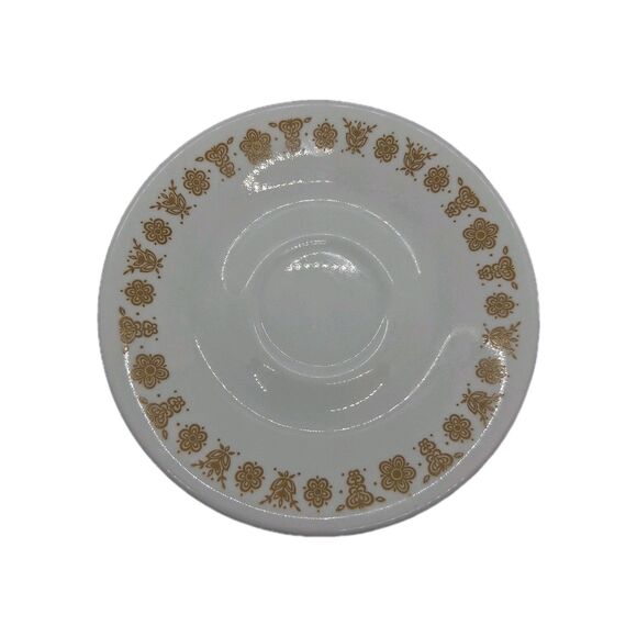 Vintage Corelle Corning Butterfly Gold Set of 4 Saucers Plates Bread Retro - Picture 3 of 16